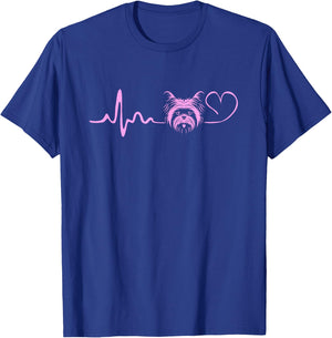 Yorkshire Terrier Dog Lover Yorkie Heartbeat T-Shirt - T-Shirt | Royal