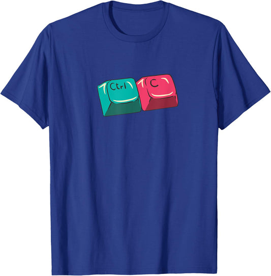 CTRL C Copy Paste Control V Funny Matching Parent Child Meme T-Shirt - T-Shirt | Royal