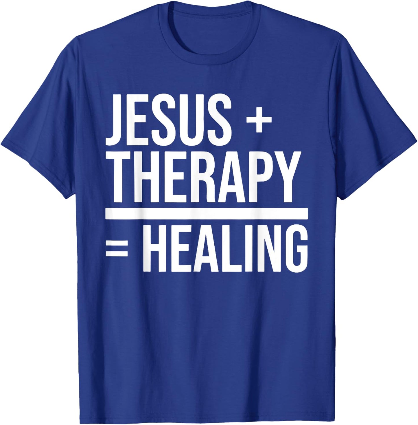 Jesus + Therapy = Healing inspirational christian religious T-Shirt - T-Shirt | Royal