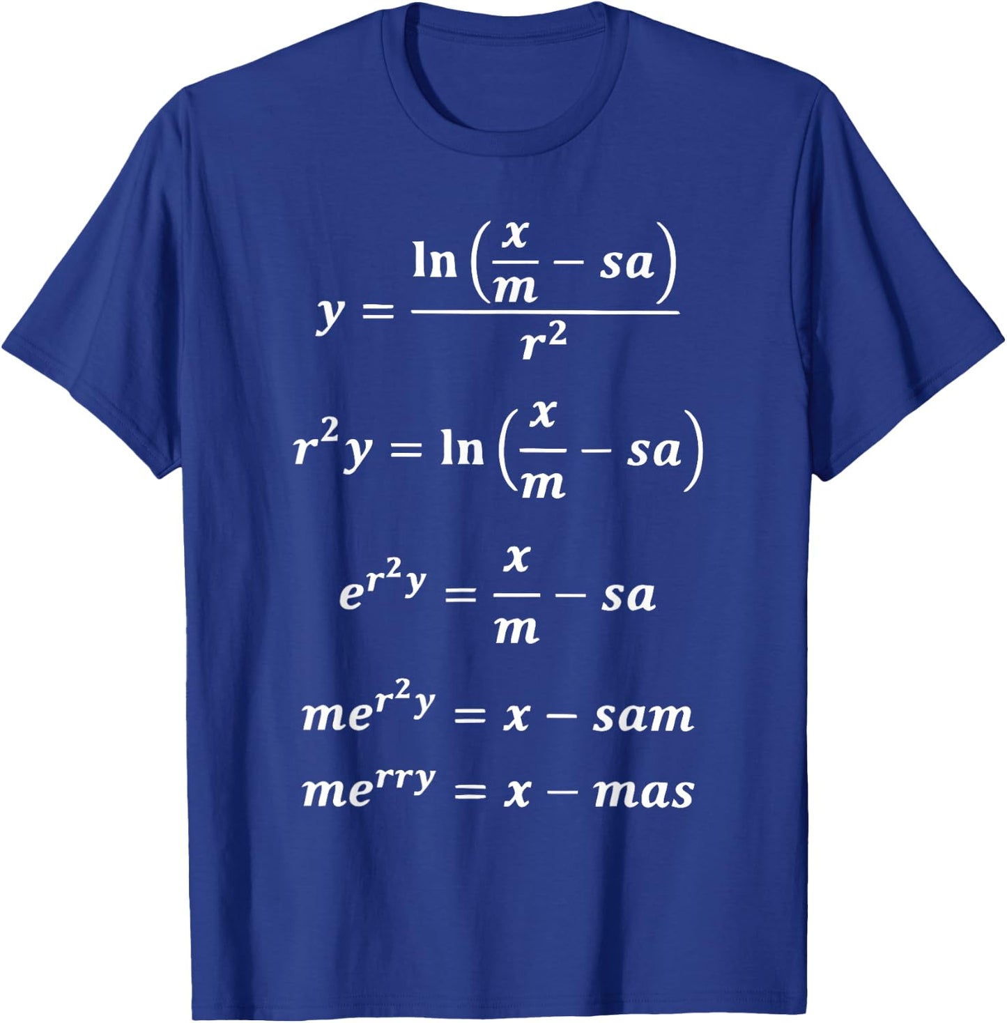 Merry Christmas X-Mas Math Equation Funny Teacher Gifts Women Kids T-Shirt - T-Shirt | Royal