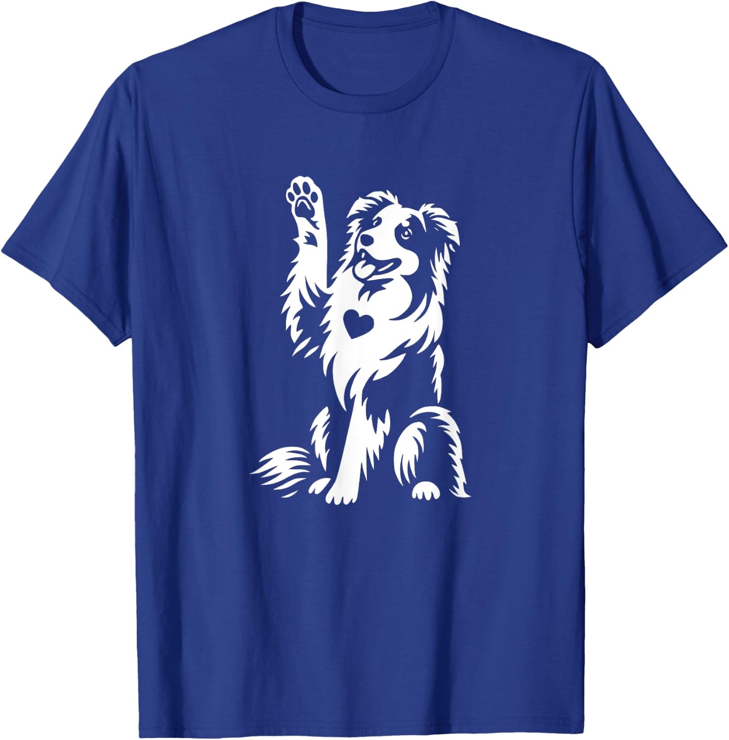 Cute Australian Shepherd Aussie Dog Heart Graphic Design T-Shirt - T-Shirt | Royal