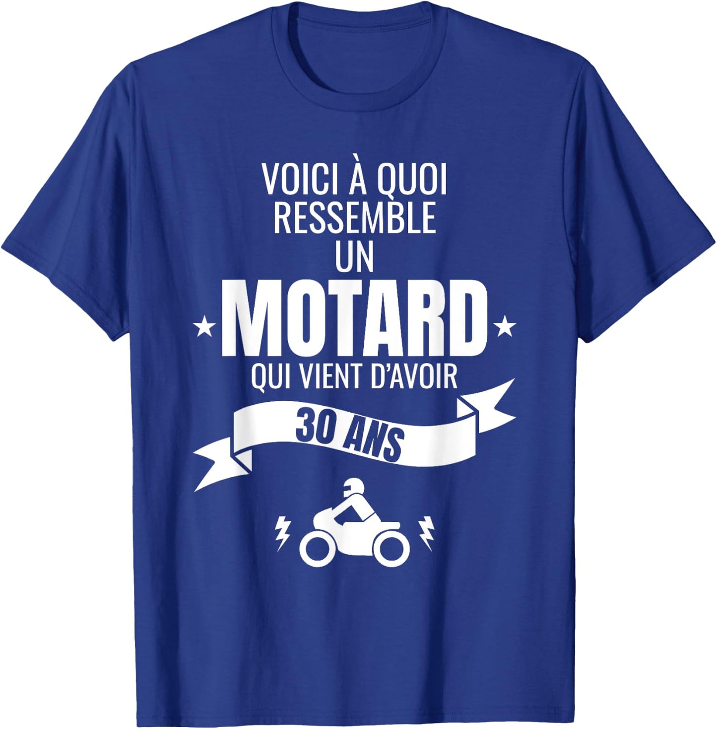 Gift for a biker humour man original 30 years T-Shirt - T-Shirt | Royal