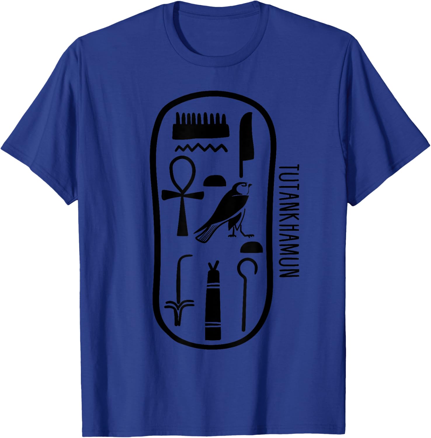 Name of Tutankhamun in the Hieroglyphs Cartridge of King Pharaoh , grey, S T-Shirt - T-Shirt | Royal