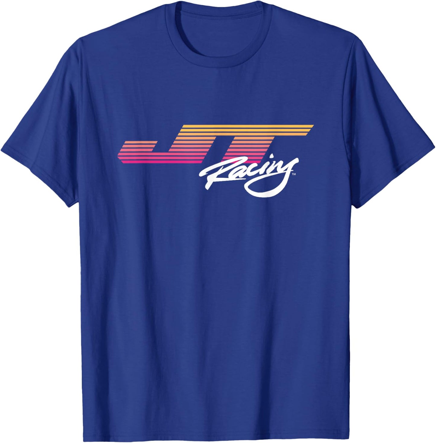 JT Racing Sunset Stripes Logo , Black, S T-Shirt - T-Shirt | Royal