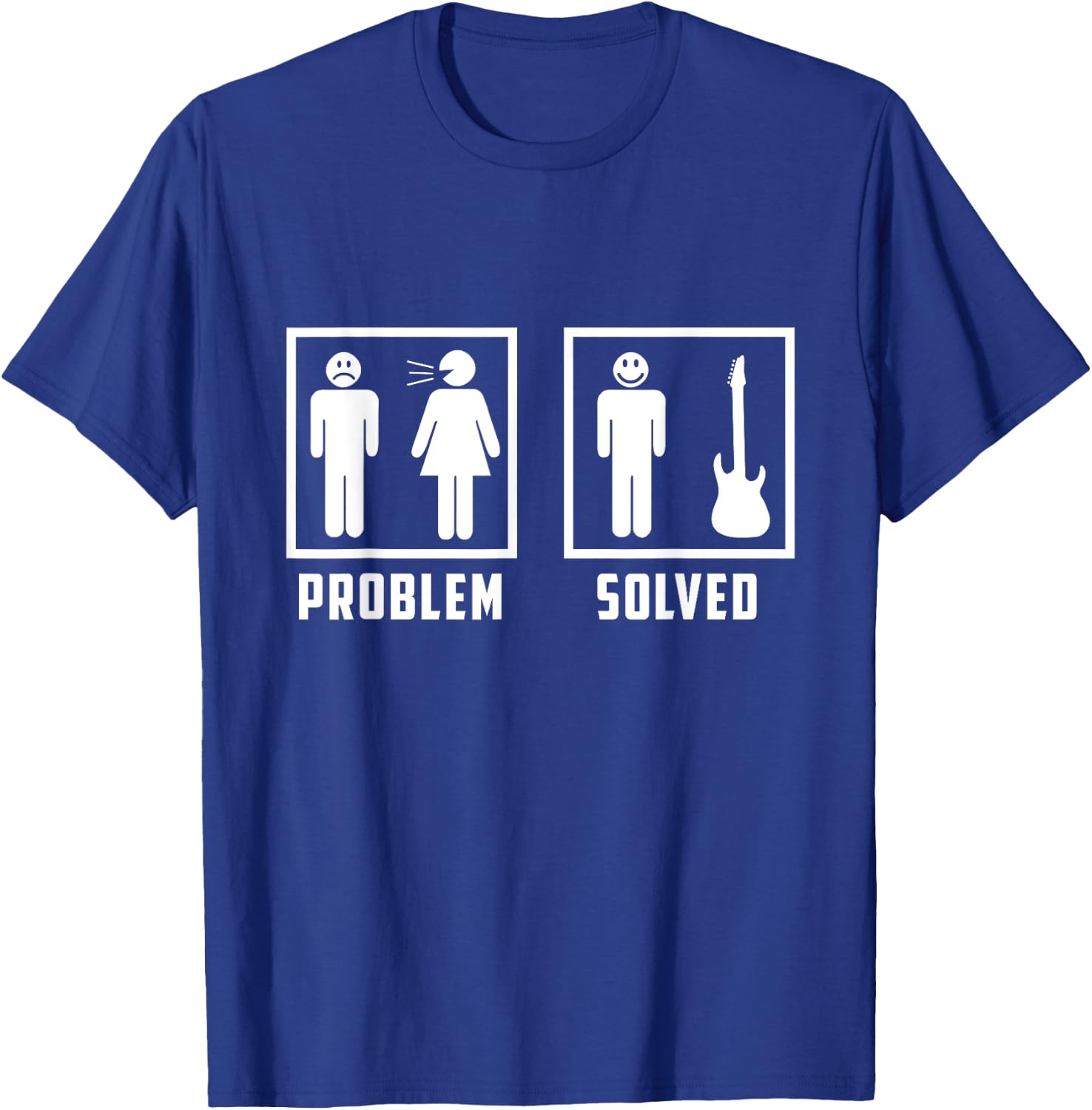 Problem Was Solved Funny Bassist Life Bass Guitar Lover T-Shirt - T-Shirt | Royal