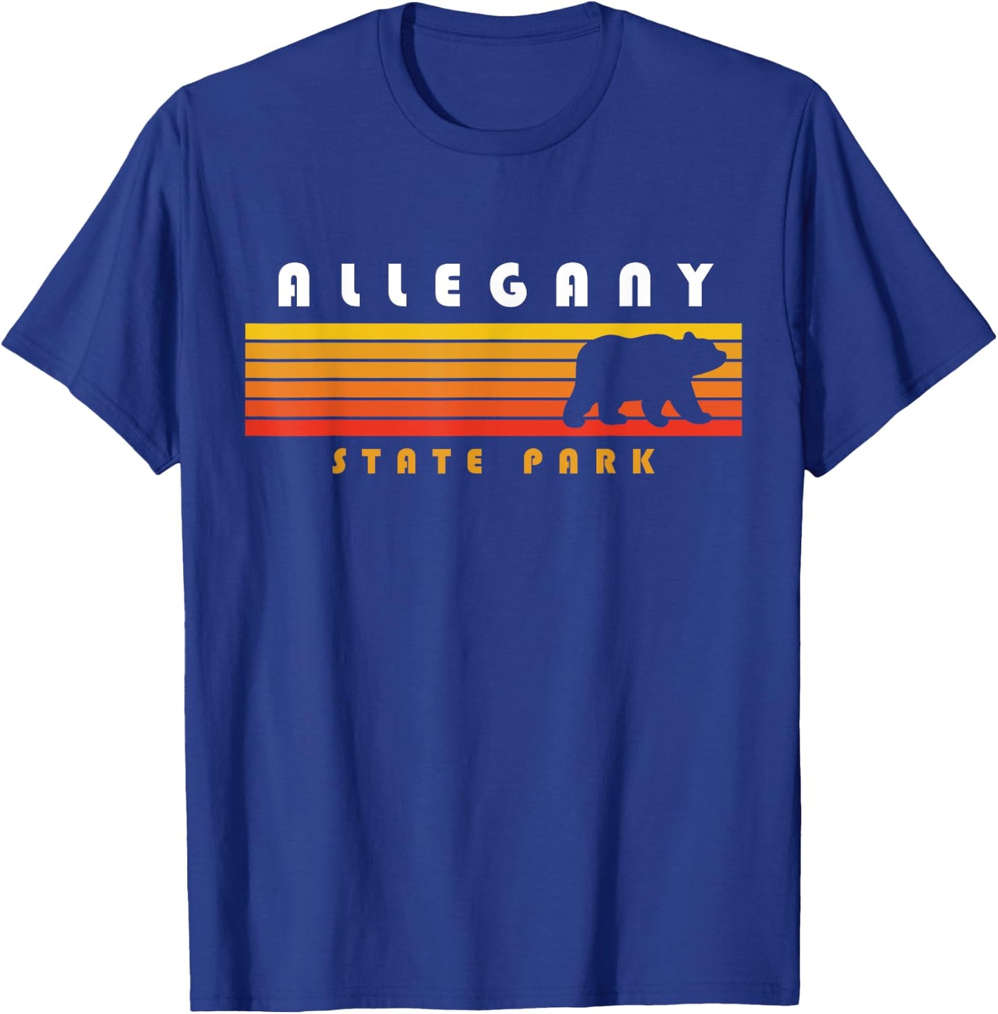 Allegany State Park Camping New York Bear Retro T-Shirt - T-Shirt | Royal