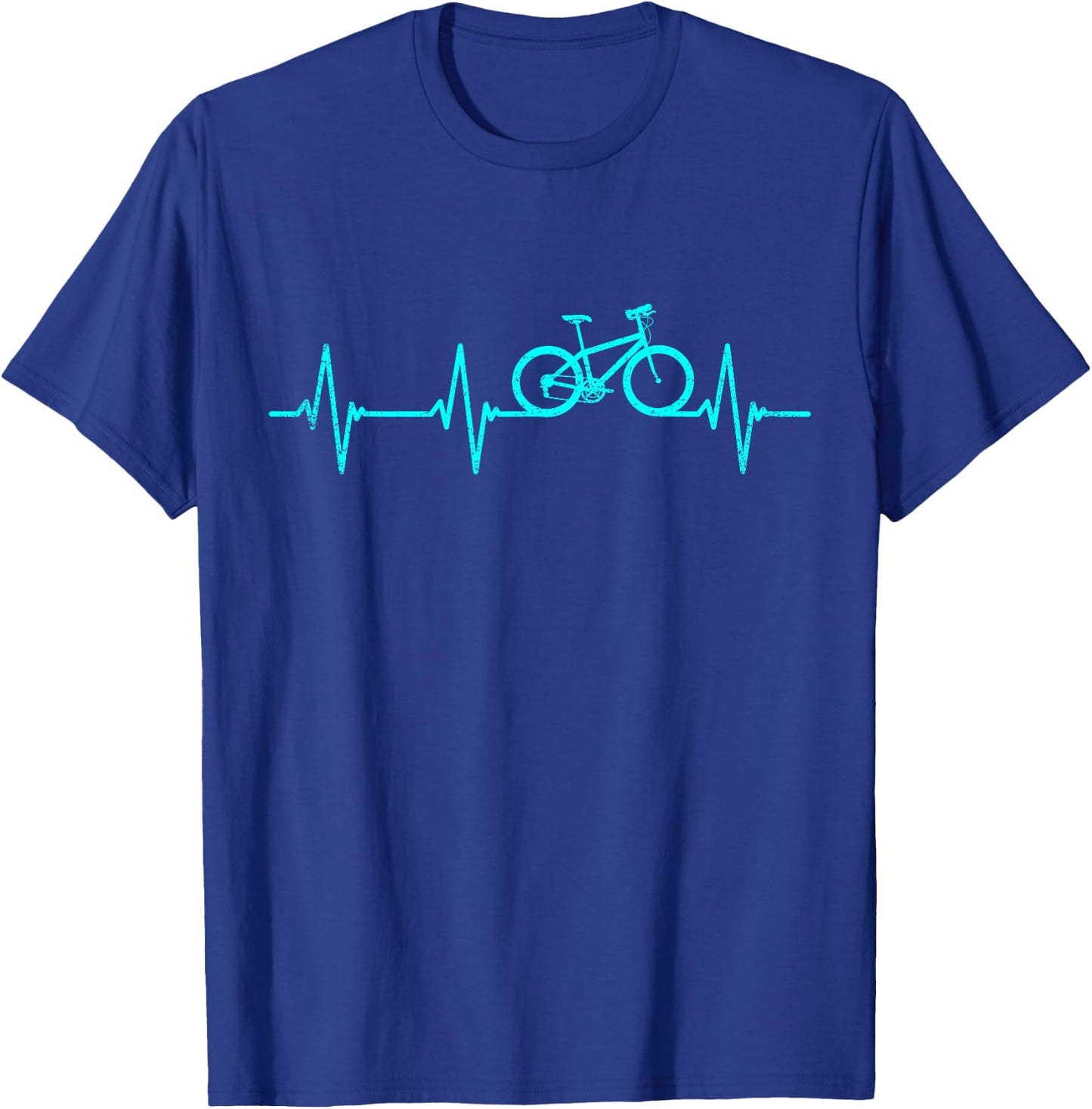 Mountain Bike Heartbeat Cycling Cool Bike T-Shirt - T-Shirt | Royal