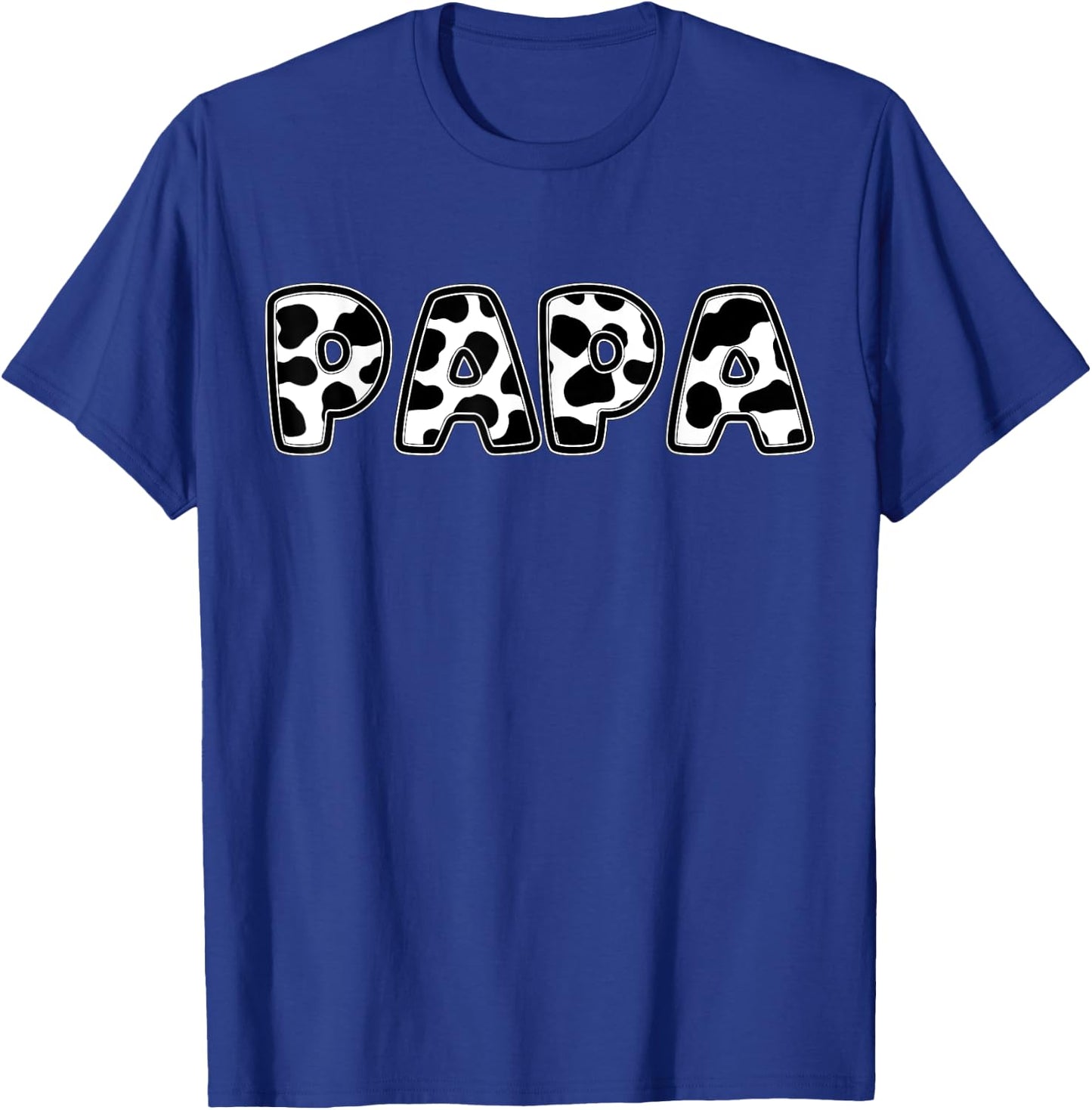 Papa Cow Print Family Matching Father's Day T-Shirt - T-Shirt | Royal