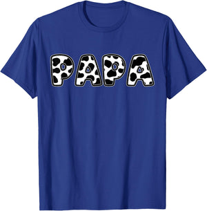 Papa Cow Print Family Matching Father's Day T-Shirt - T-Shirt | Royal