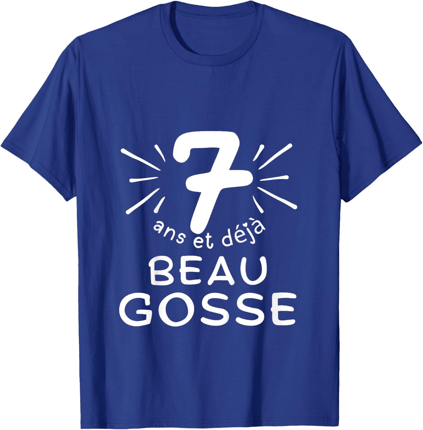 Child 7 years old and already handsome kid. phrase humor for gift boy , Black, 2 T-Shirt - T-Shirt | Royal