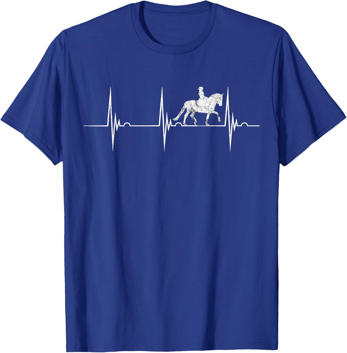 Dressage Horse Riding Heartbeat EKG Pulse Equestrian T-Shirt - T-Shirt | Royal
