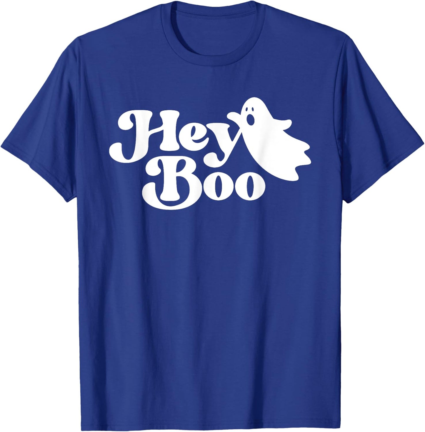 Hey Boo Funny Ghost Halloween Men Women Kids T-Shirt - T-Shirt | Royal