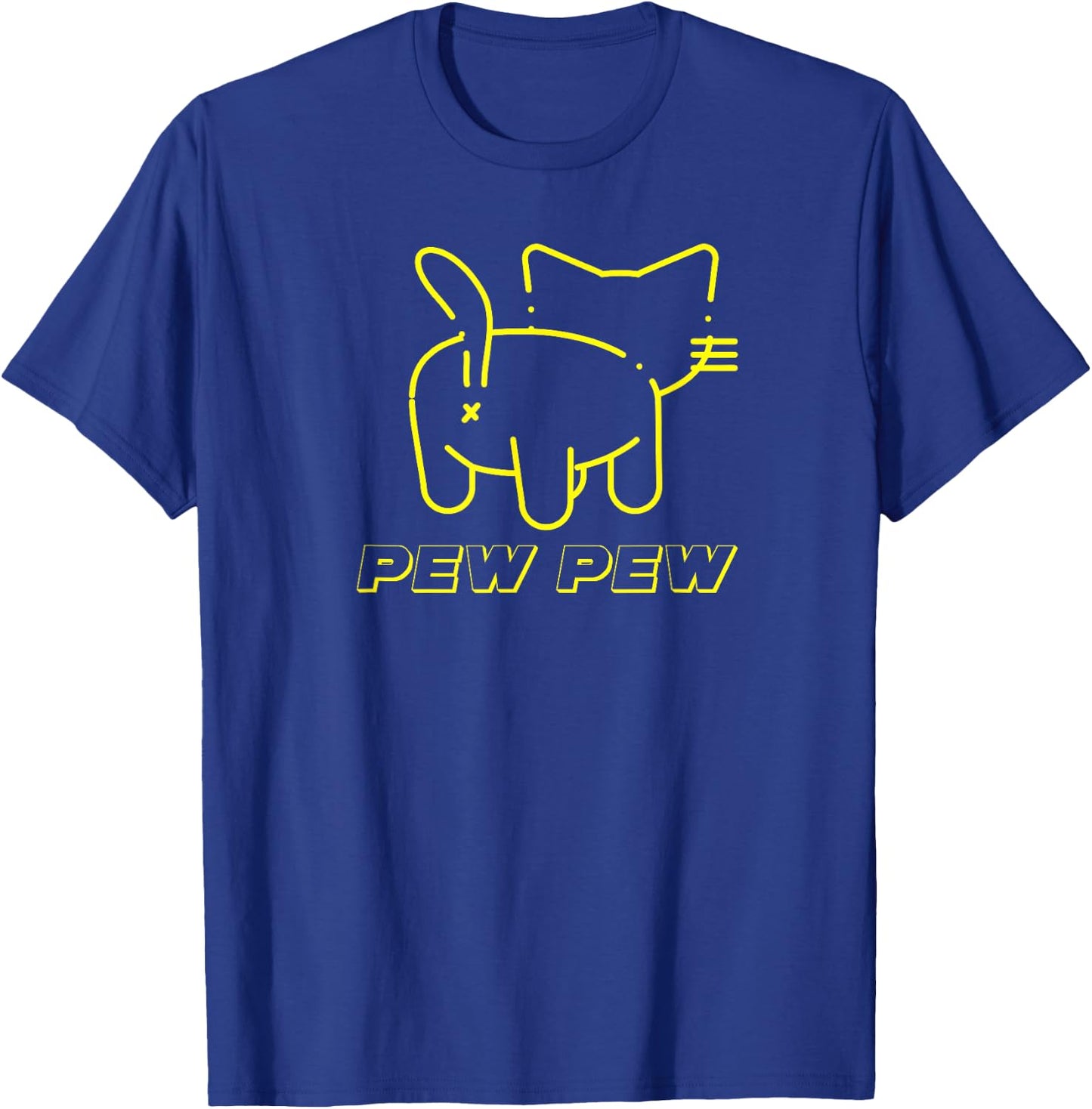 Pew Pew Kitty Funny Solo T-Shirt - T-Shirt | Royal