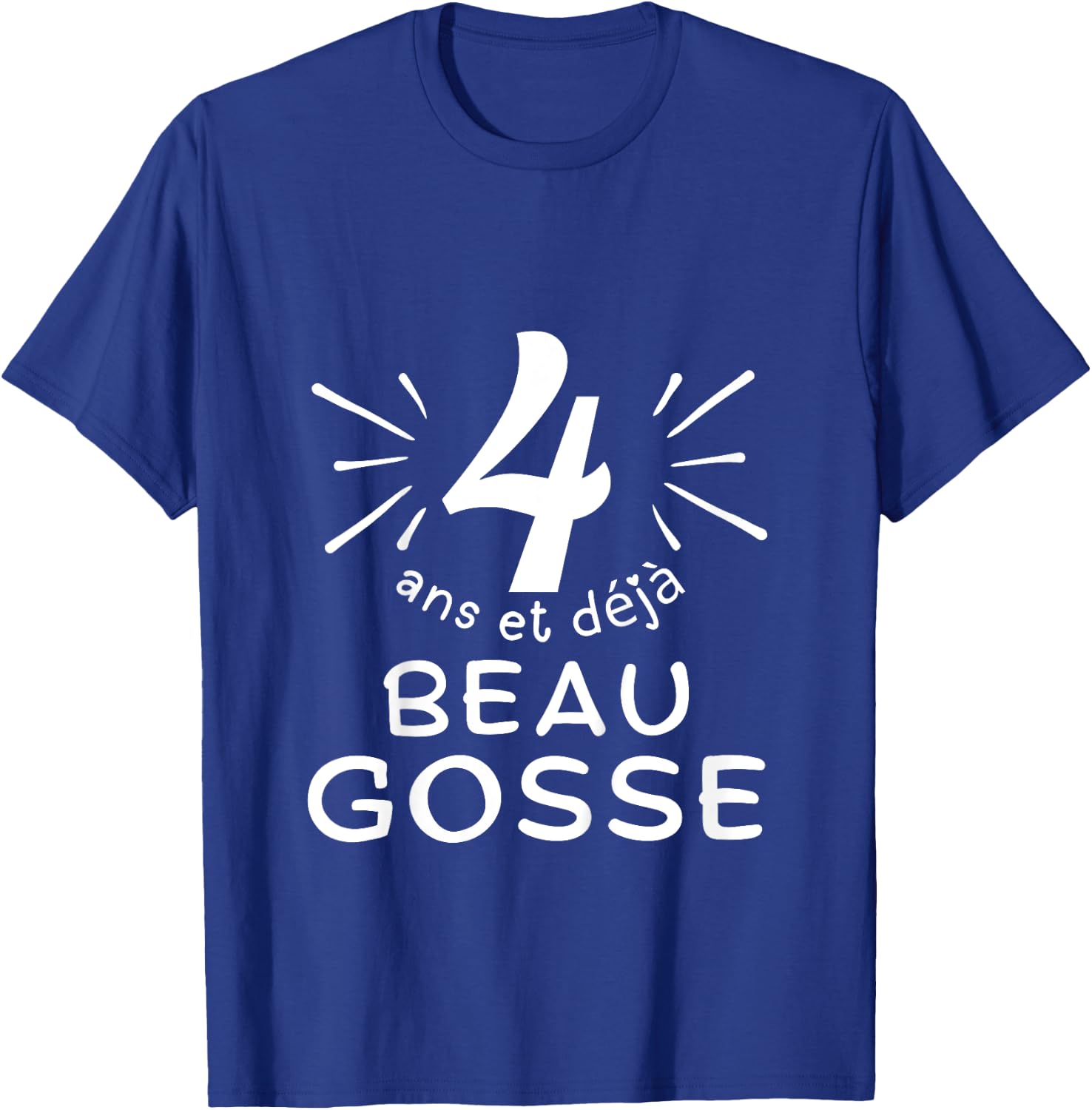 Child 4 years old and already handsome kid. phrase humor for gift boy , Black, 2 T-Shirt - T-Shirt | Royal