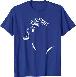 Silhouette Image of Jesus Christ Face Christian Faith Easter T-Shirt - T-Shirt | Royal