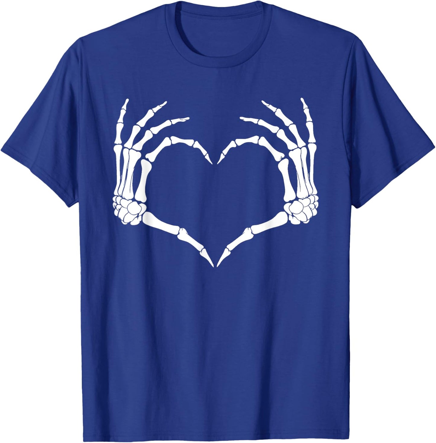 Skeleton Heart Hand Sign Family Women Girl Halloween Costume T-Shirt - T-Shirt | Royal