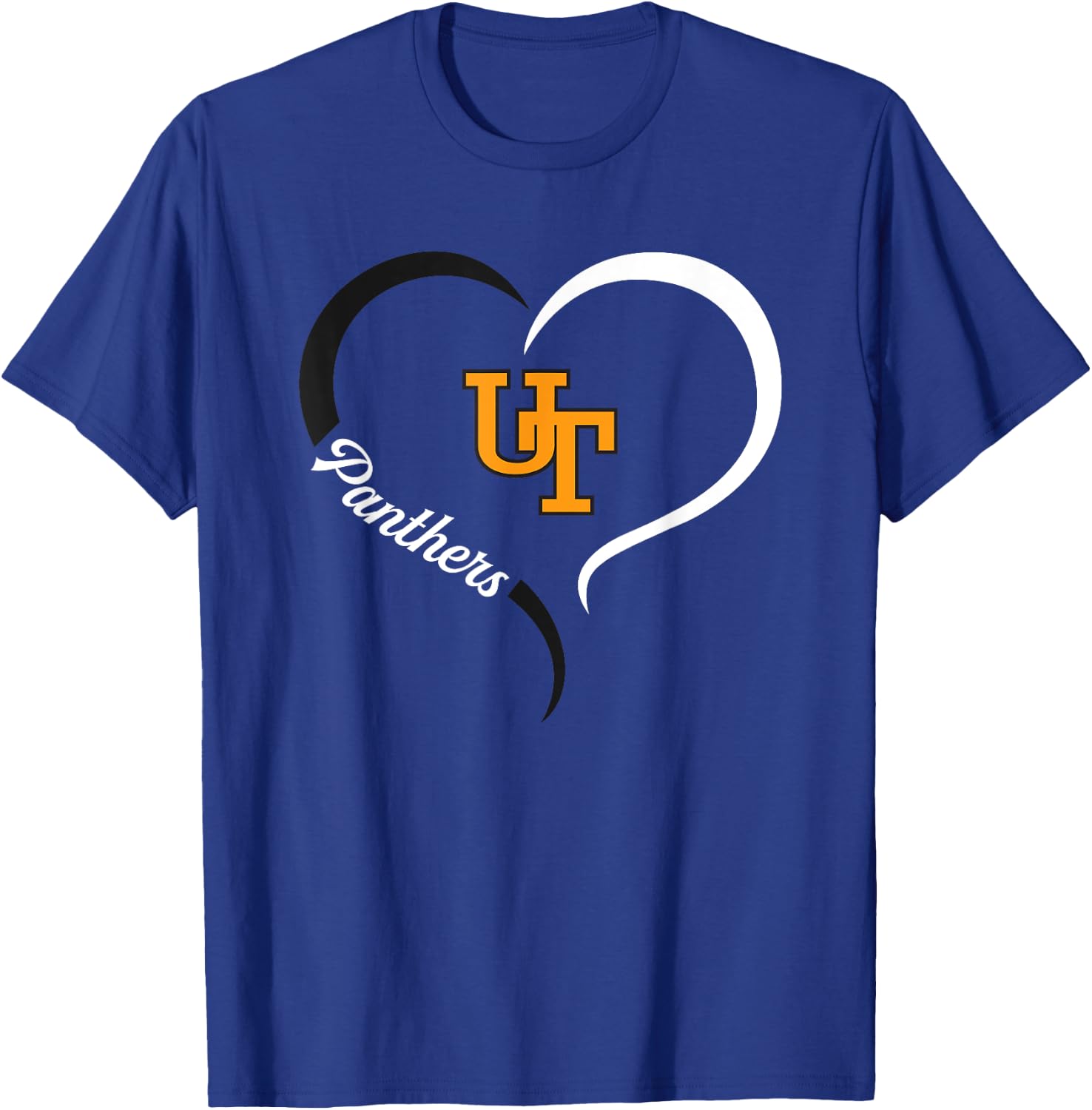 United Township Panthers Logo Half Heart Slogan HS T-Shirt - T-Shirt | Royal