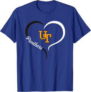 United Township Panthers Logo Half Heart Slogan HS T-Shirt - T-Shirt | Royal