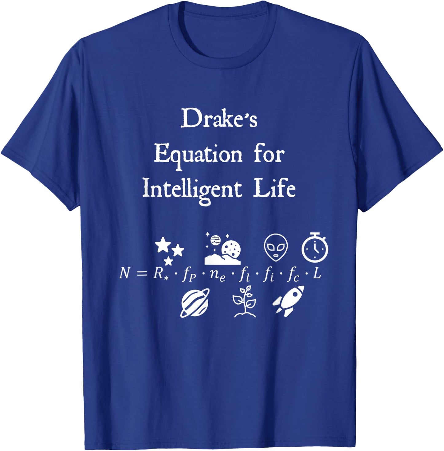 Nerdy Drake's Equation Space Science Physics Teacher Gift T-Shirt - T-Shirt | Royal