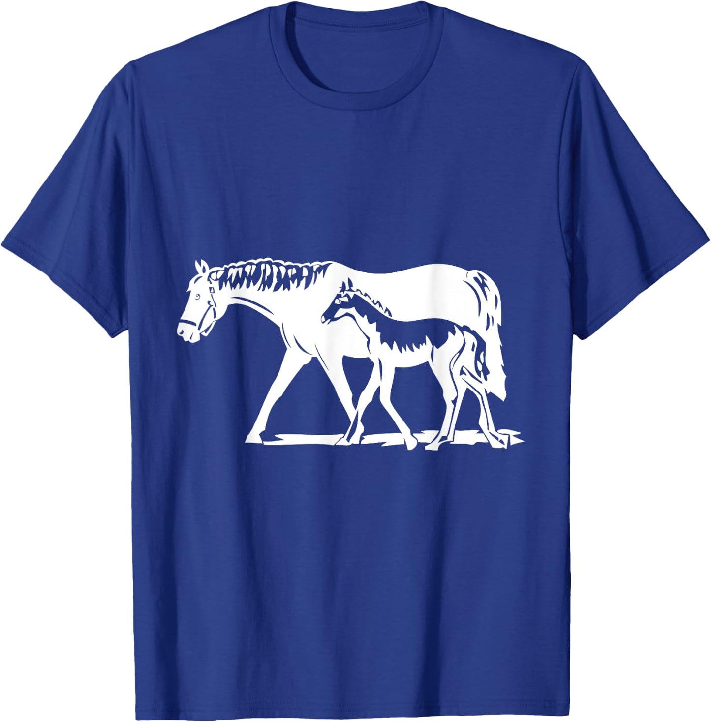 Horse Mom With Baby Mare And Foal T-Shirt - T-Shirt | Royal
