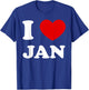 I Love Jan I Heart Jan Funny Jan T-Shirt - T-Shirt | Royal