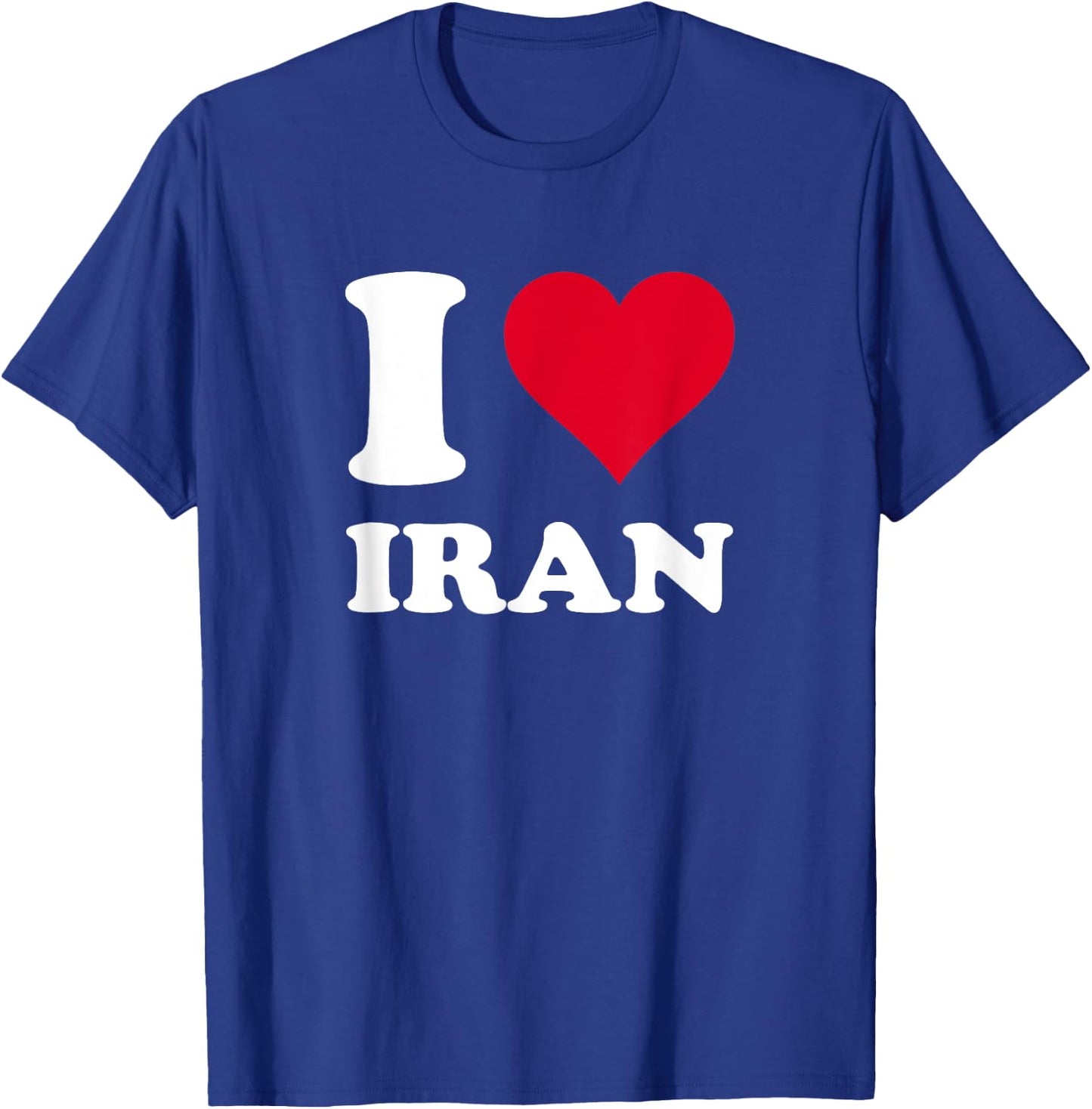 Red Heart I Love Iran T-Shirt - T-Shirt | Royal
