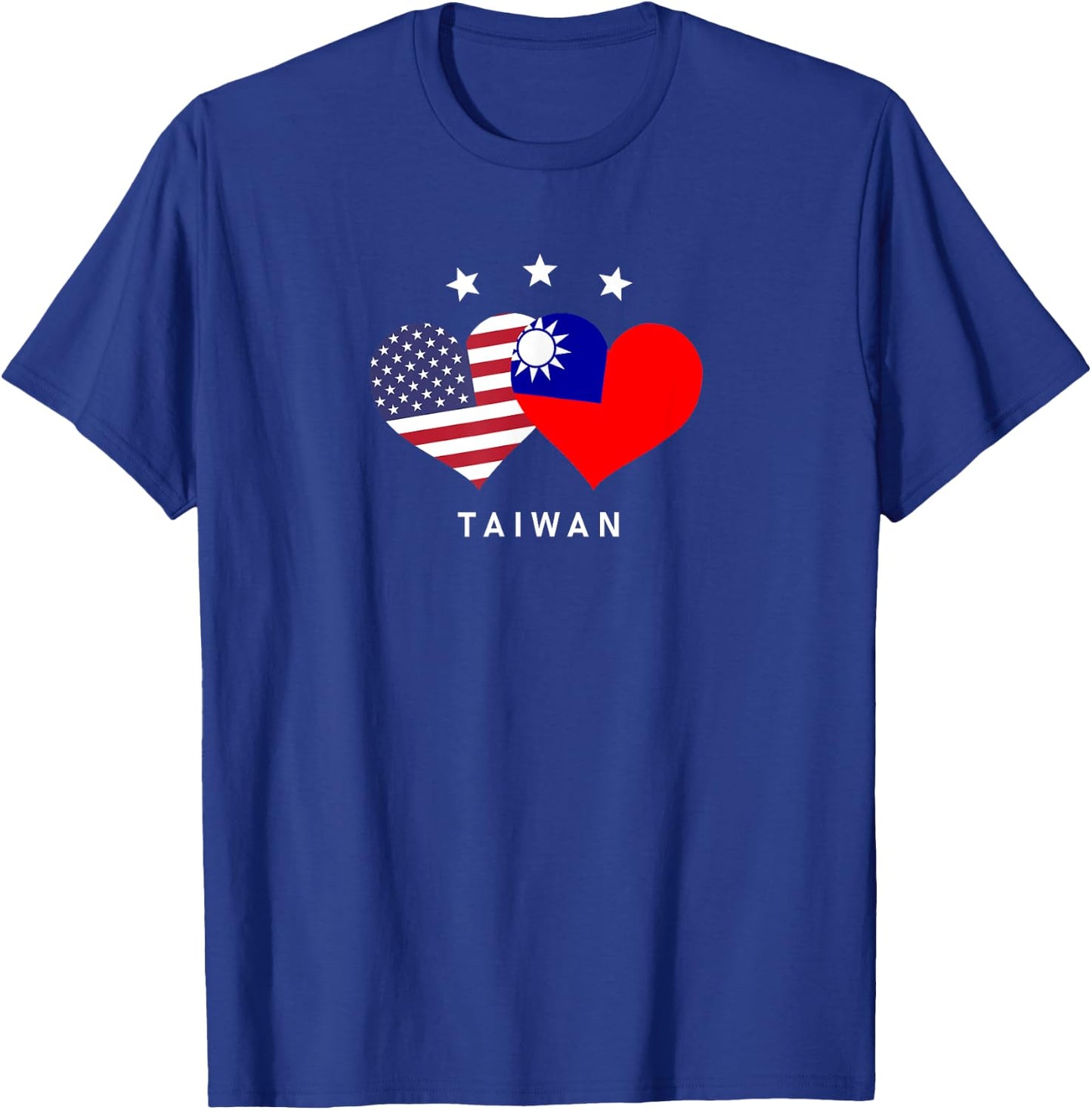 Taiwan Flag USA Flag Love Heart Kids Men T-Shirt - T-Shirt | Royal