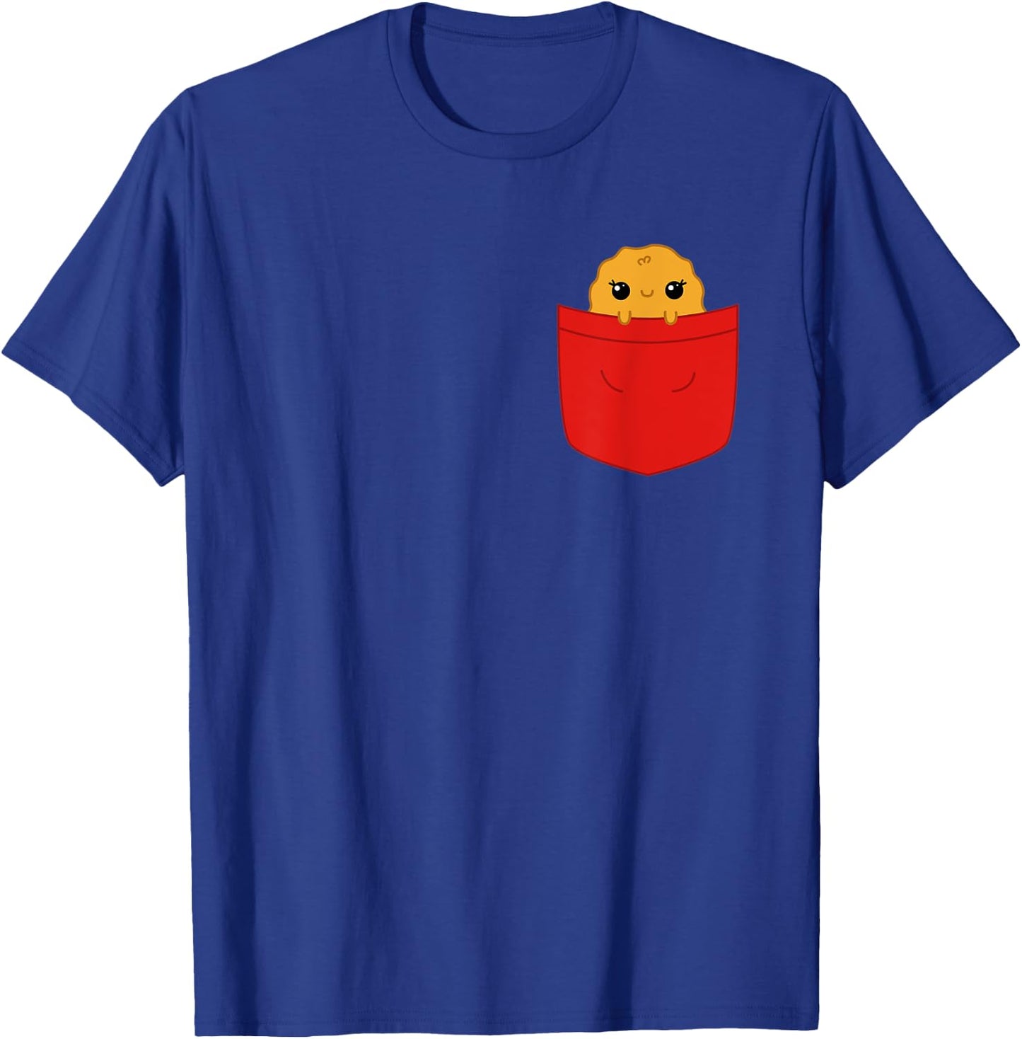 Cute Chicken Nugget in a Red Pocket with Big Eyes T-Shirt - T-Shirt | Royal
