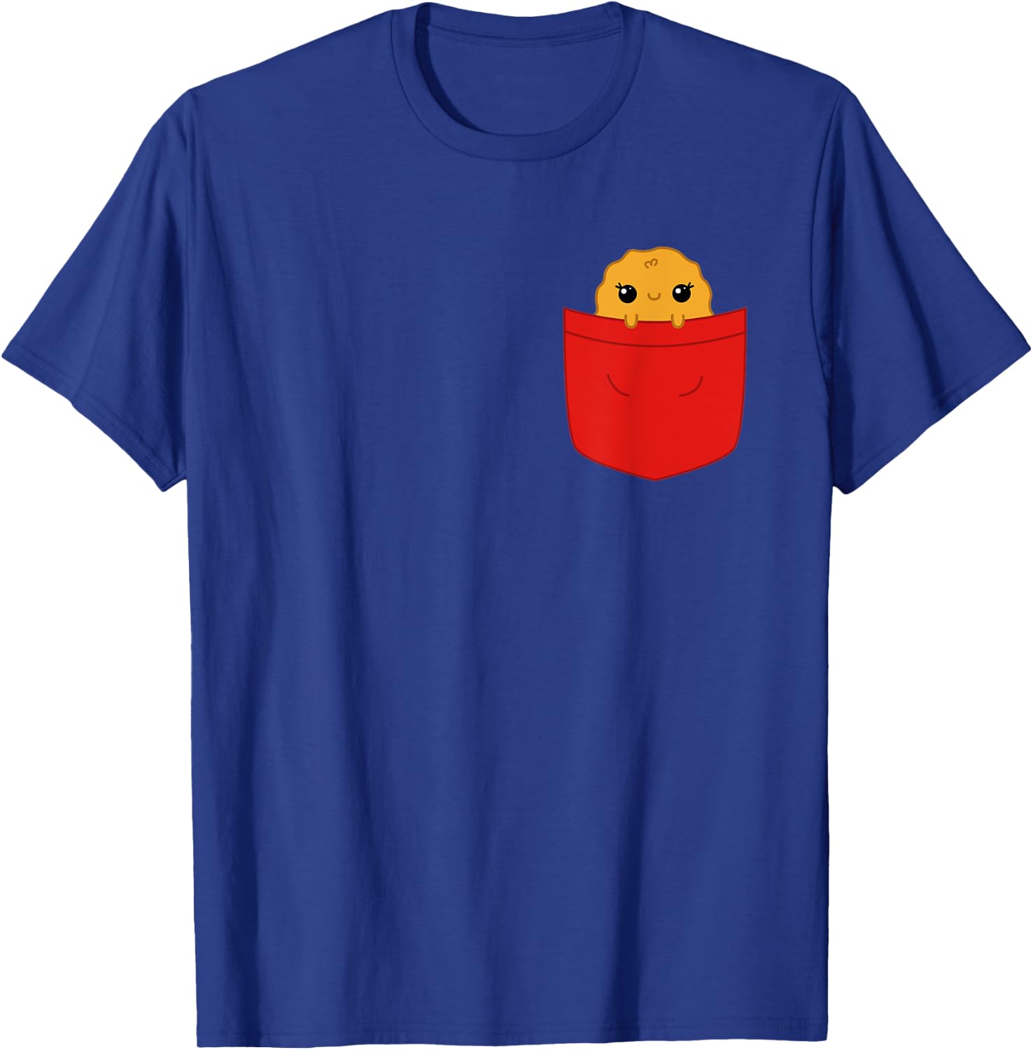 Cute Chicken Nugget in a Red Pocket with Big Eyes T-Shirt - T-Shirt | Royal