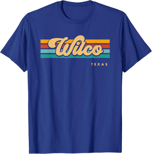 Vintage Sunset Stripes Wilco, Texas T-Shirt - T-Shirt | Royal