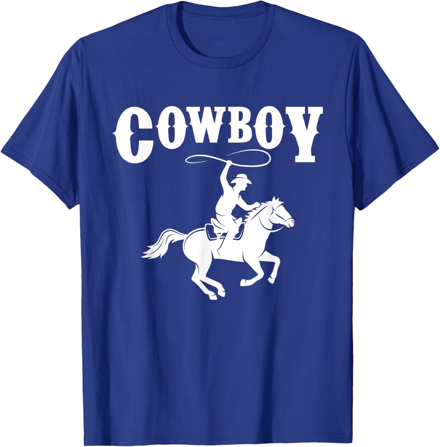 Cowboy Lasso Horse Riding - Wild West Rodeo Stampede T-Shirt - T-Shirt | Royal