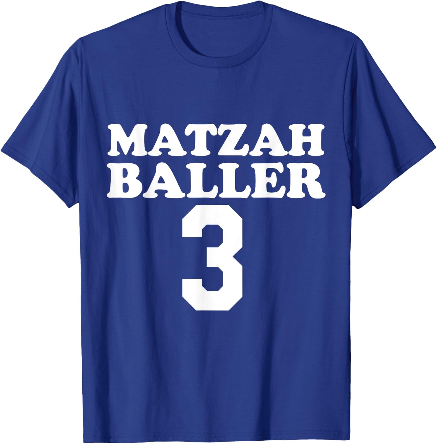 MATZAH BALLERS 3 Funny Jewish Pun Basketball Team Jersey T-Shirt - T-Shirt | Royal