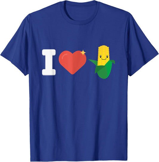 I Love Corn Funny Maize Corn Food Lover Foodies Novelty T-Shirt - T-Shirt | Royal
