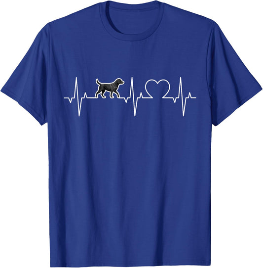 Labrador Retriever Heartbeat Dogs ECG Labrador , black T-Shirt - T-Shirt | Royal