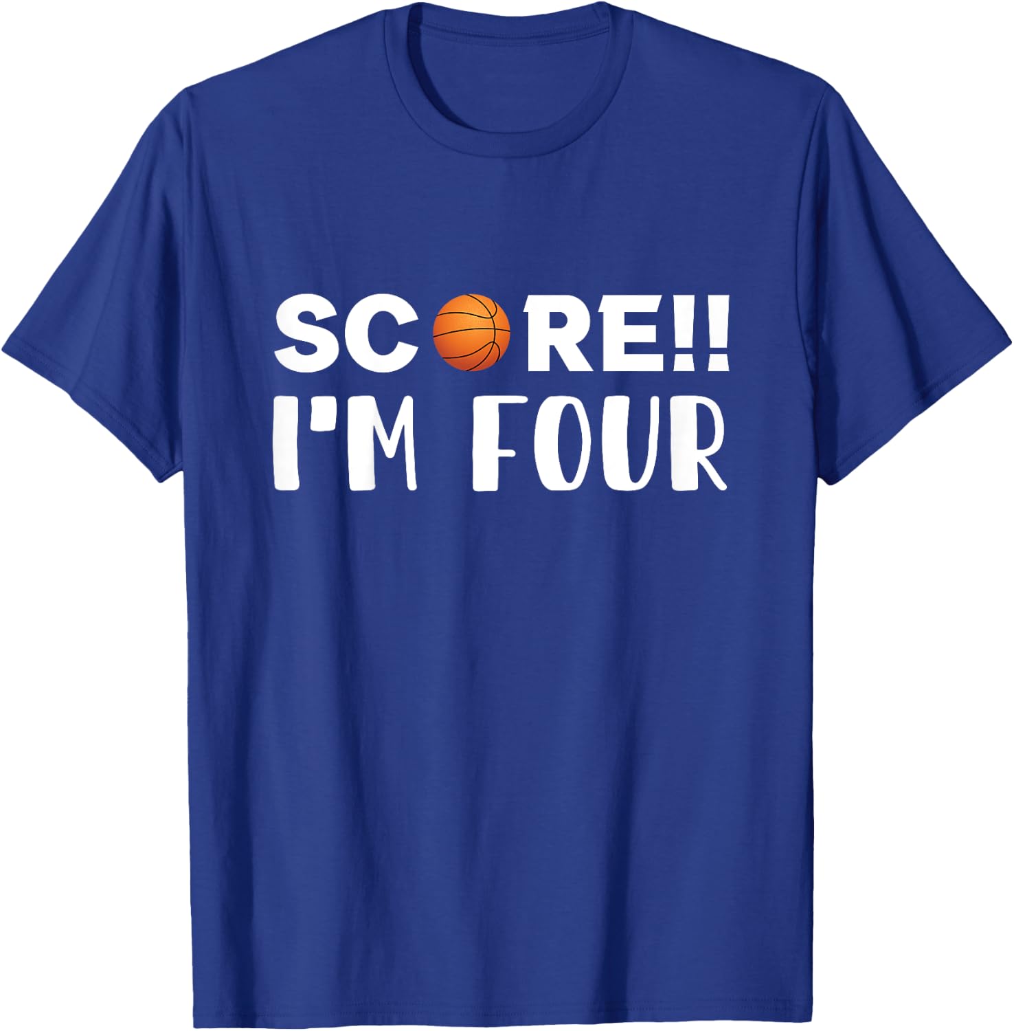Score i'm Four, sport lover 4th birthday kids 4 T-Shirt - T-Shirt | Royal