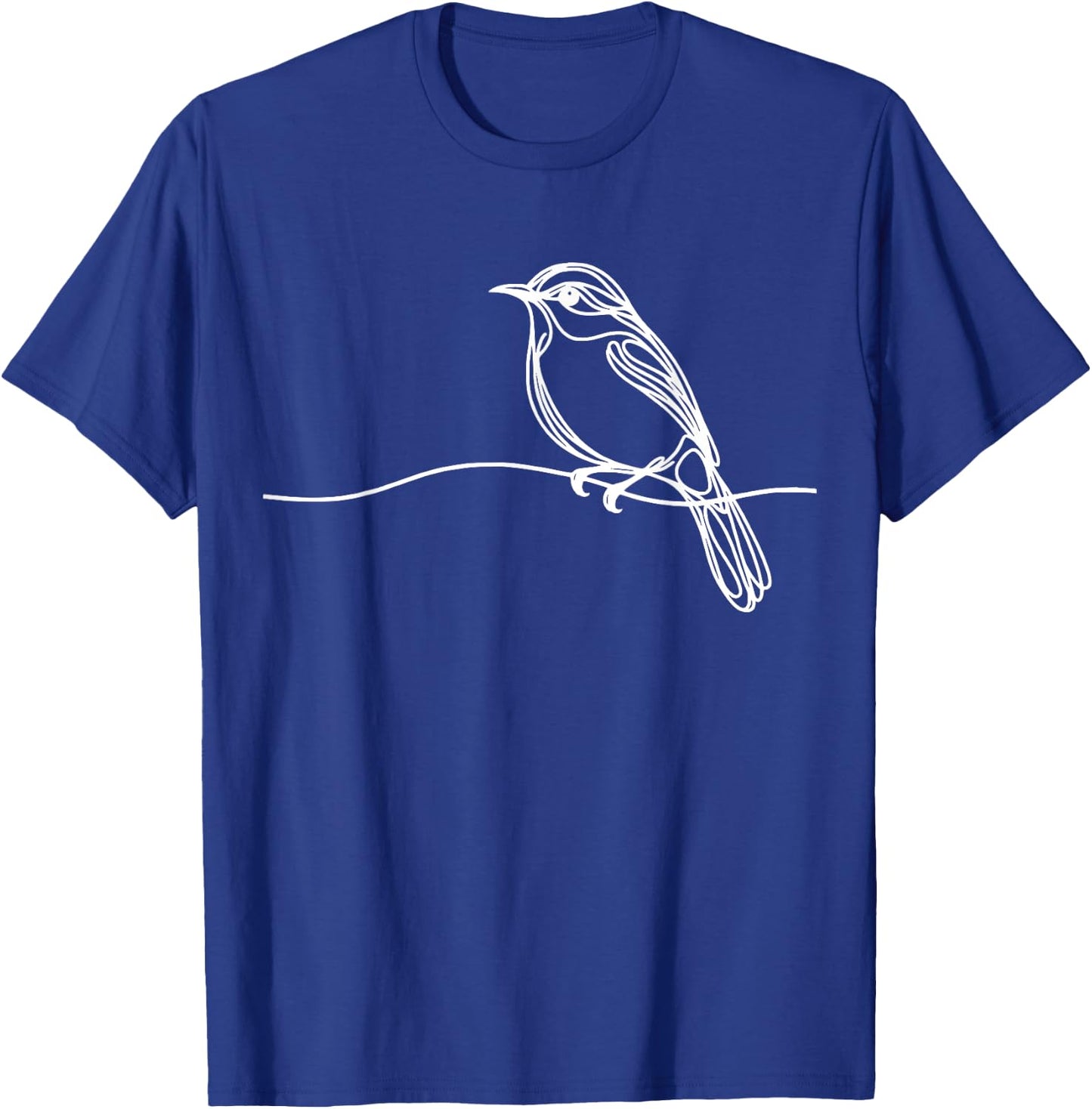 Line Art Bird & Ornithologist Bicolored Antbird T-Shirt - T-Shirt | Royal
