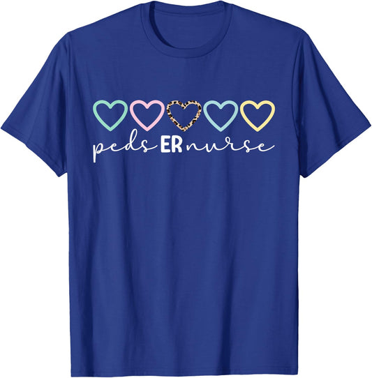 Peds ER Nurse Hearts Pediatric Emergency Nurse T-Shirt - T-Shirt | Royal