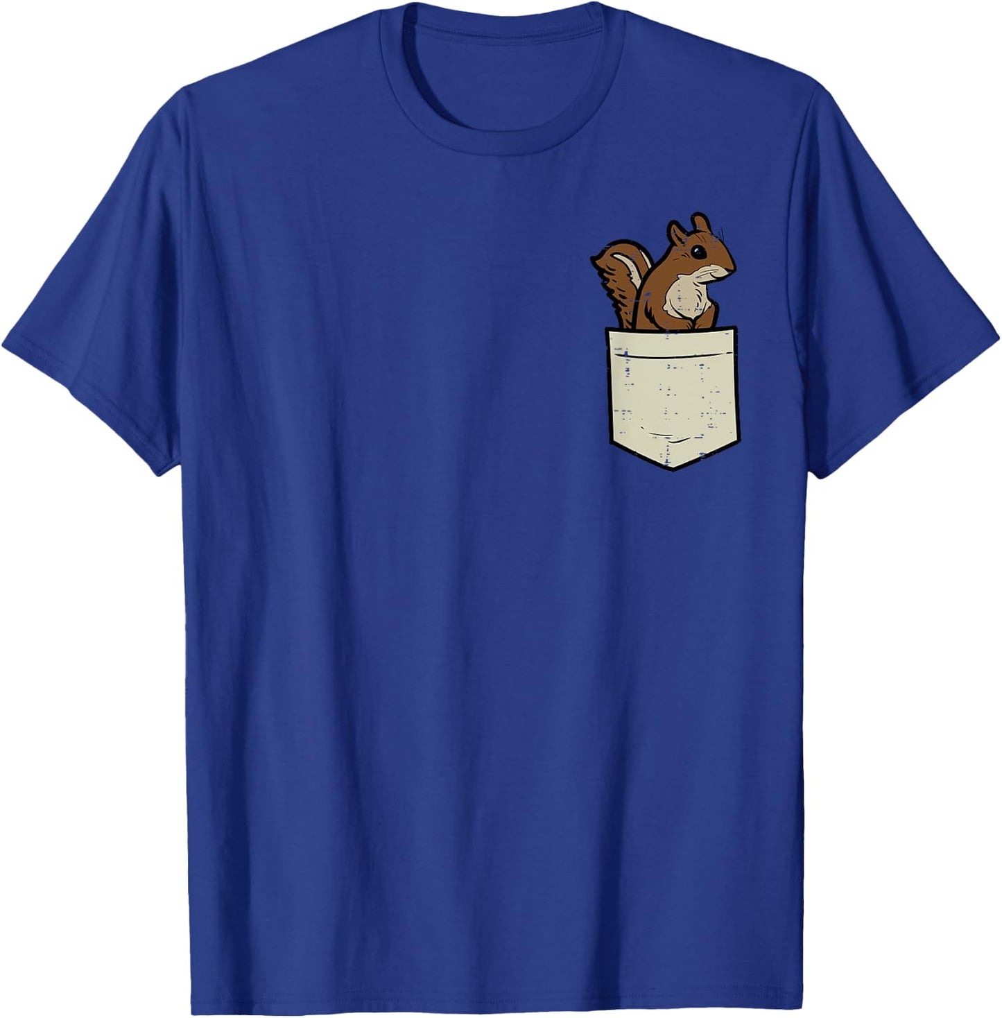 Squirrel Pocket Cute Chipmunk Rodent Women Girls Kids Men T-Shirt - T-Shirt | Royal