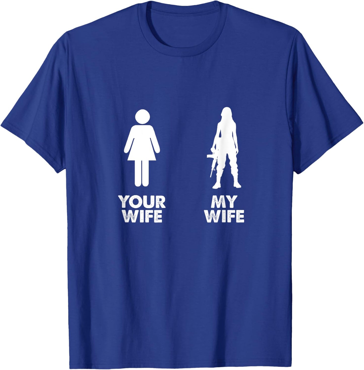 My Wife Is A US Veteran Proud Husband Of Women Vet T-Shirt - T-Shirt | Royal
