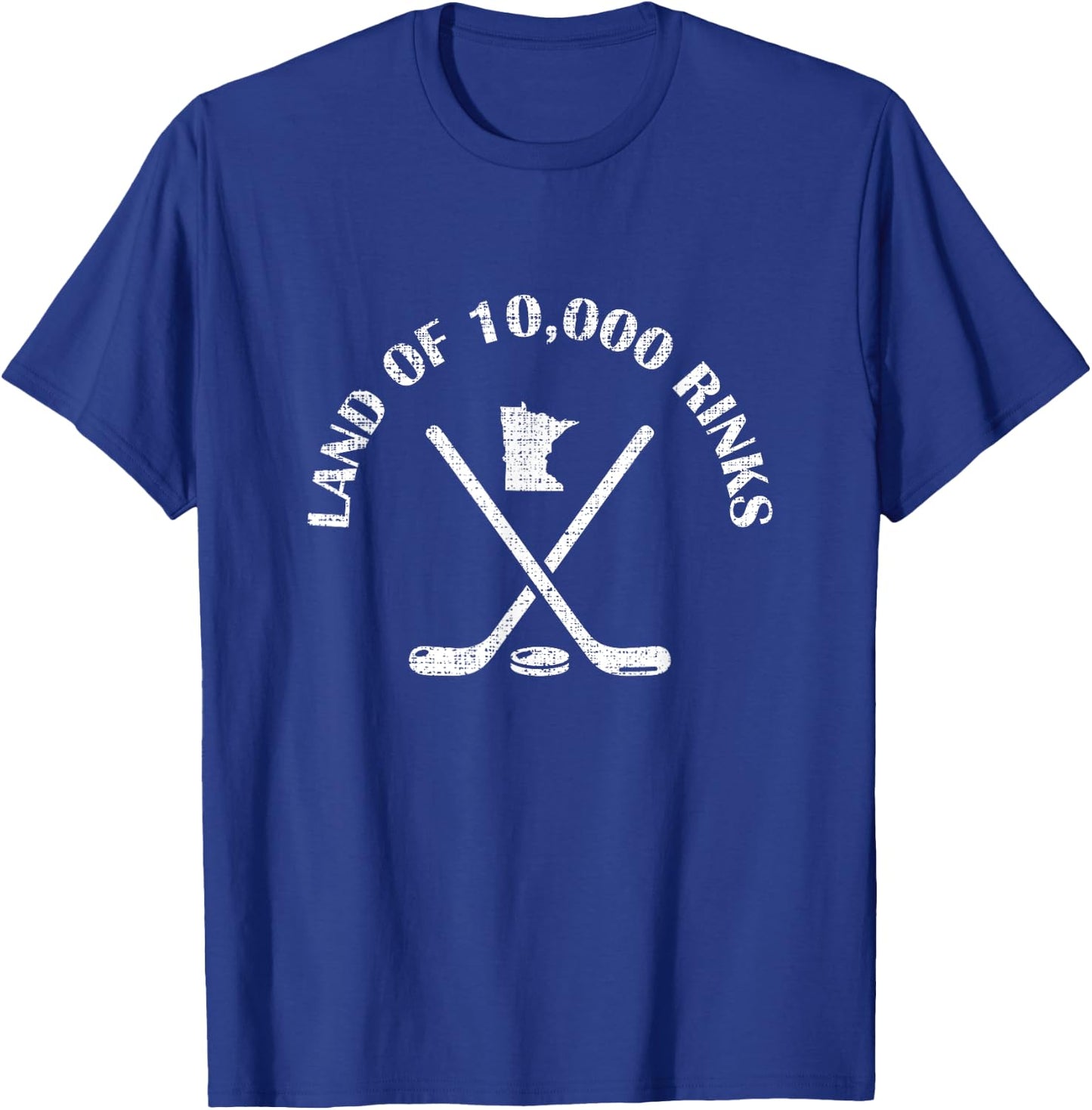Minnesota Land Of 10000 Rinks Ice Hockey State Souvenir Gift T-Shirt - T-Shirt | Royal