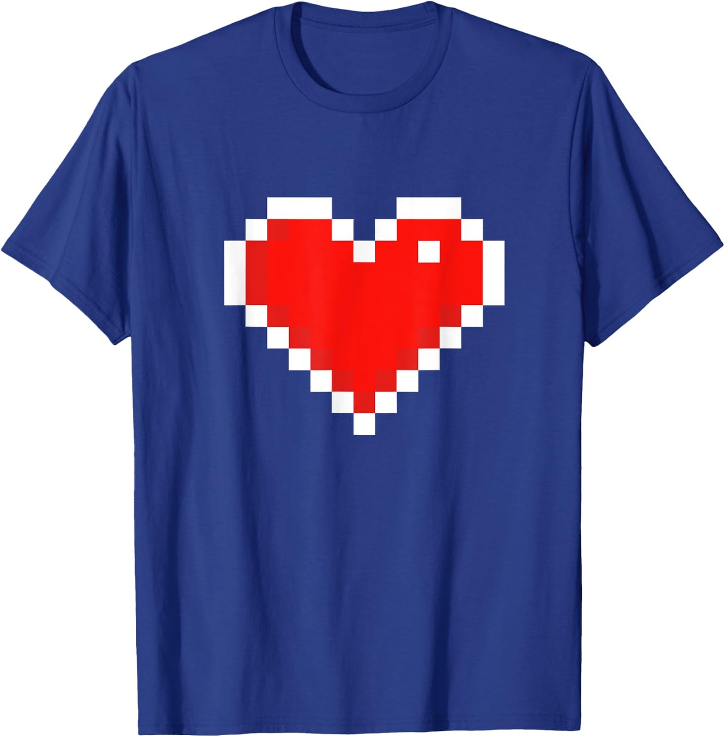 Old 8 Bit Heart Arcade Retro Pixel Gamer Valentine's Day T-Shirt - T-Shirt | Royal
