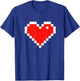 Old 8 Bit Heart Arcade Retro Pixel Gamer Valentine's Day T-Shirt - T-Shirt | Royal