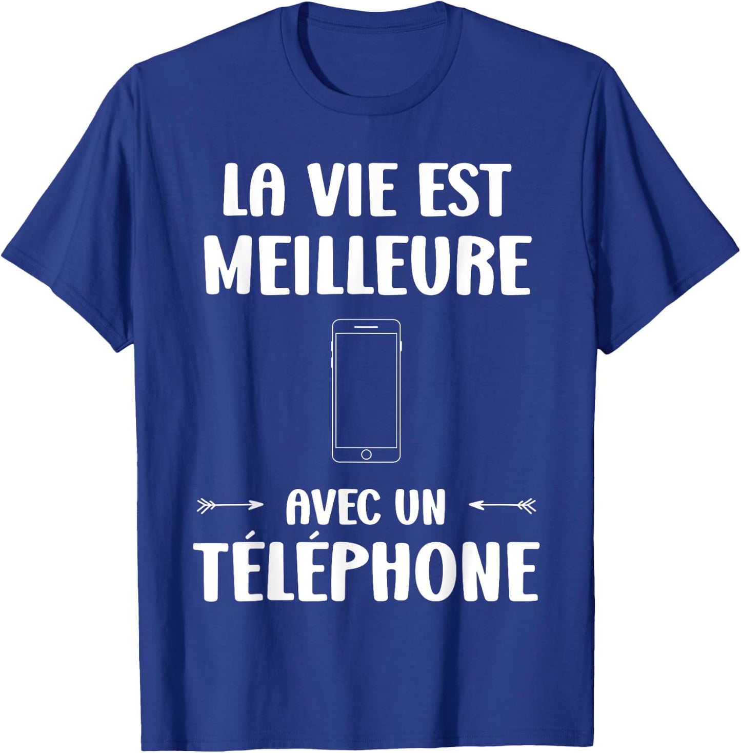 Portable Humor Life Is Better with a Phone , Black, S T-Shirt - T-Shirt | Royal