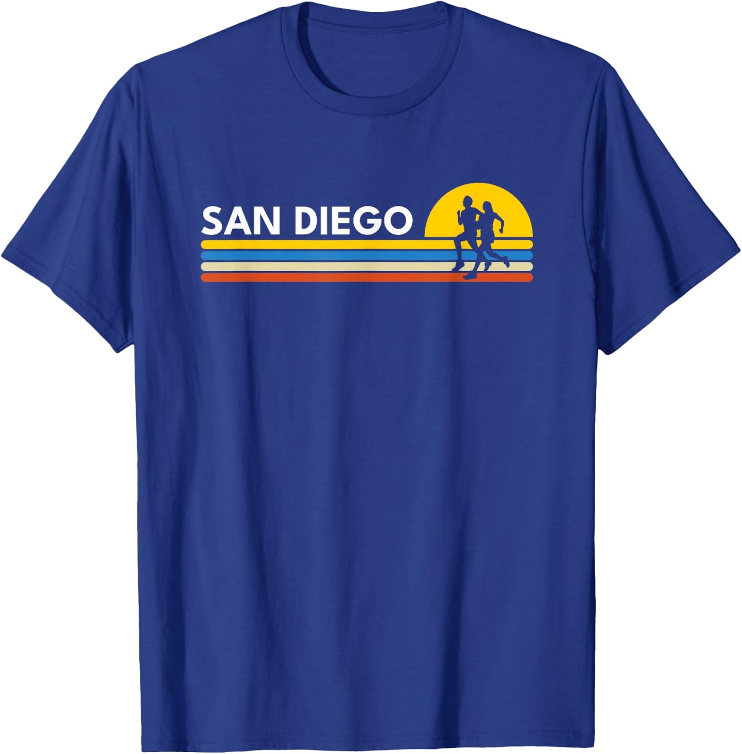 San Diego CA California Runner Vintage Retro Souvenirs T-Shirt - T-Shirt | Royal