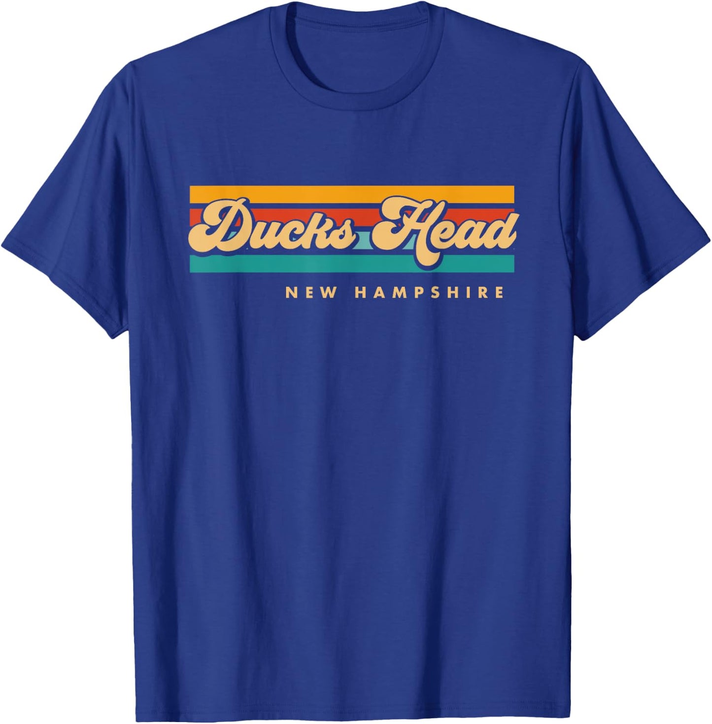 Vintage Sunset Stripes Ducks Head, New Hampshire T-Shirt - T-Shirt | Royal