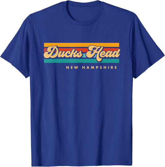 Vintage Sunset Stripes Ducks Head, New Hampshire T-Shirt - T-Shirt | Royal