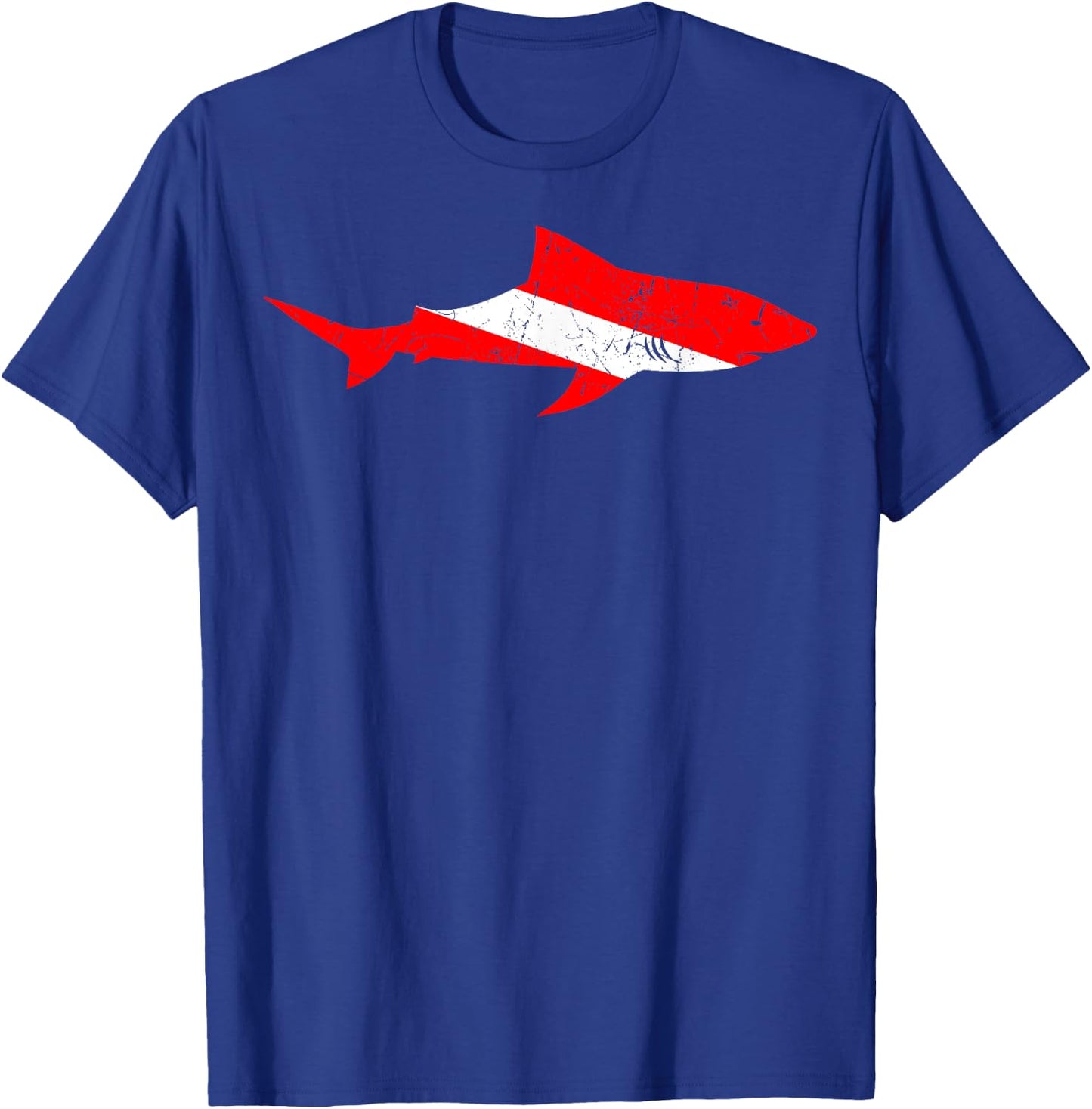 Shark Scuba Diving Diver Down Flag Underwater Dive Deep-Sea T-Shirt - T-Shirt | Royal
