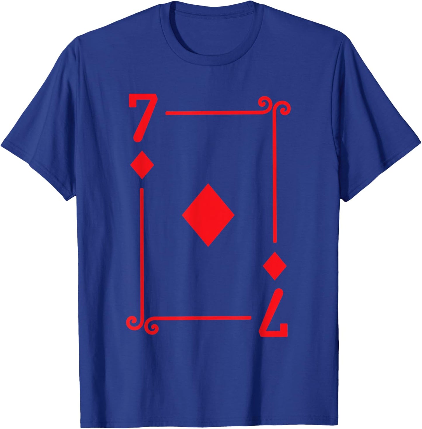Playing Cards - Matching Diamonds Card Suits - Seven Card T-Shirt - T-Shirt | Royal