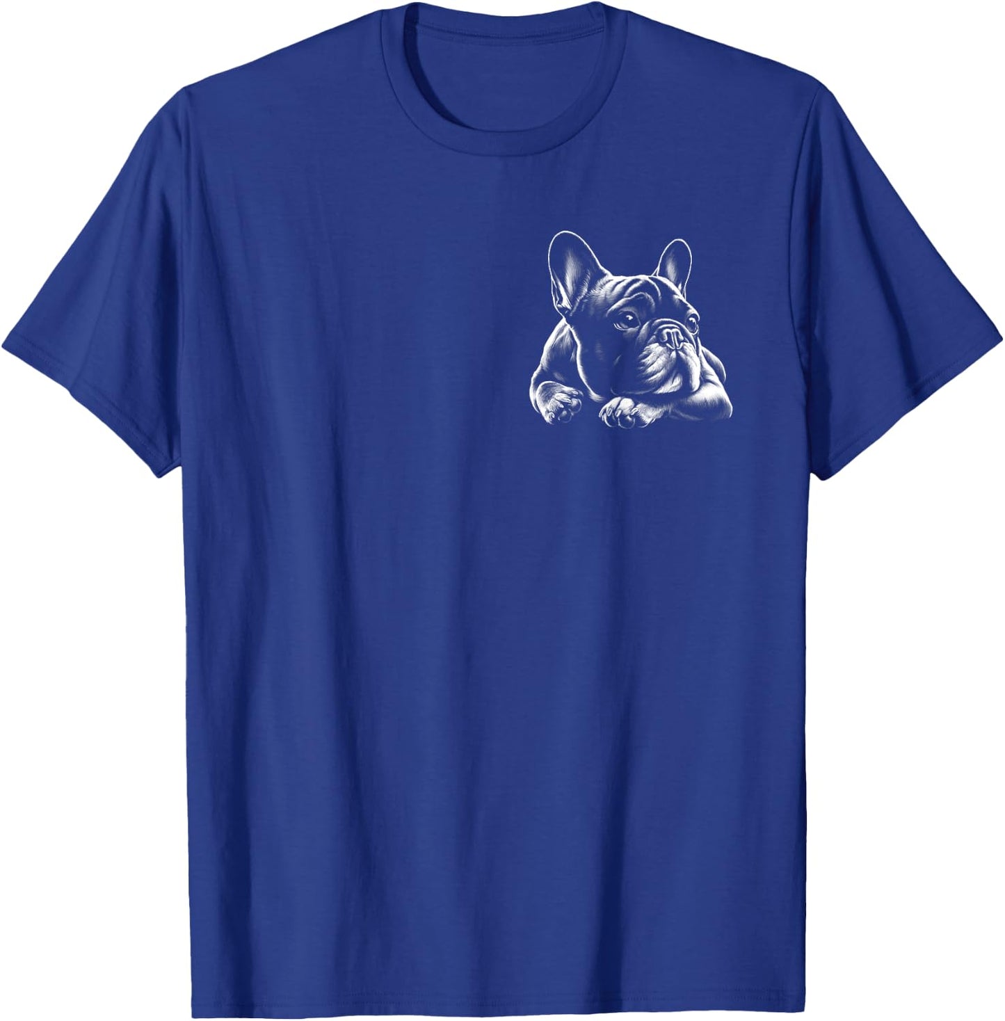 Cute Dreamy French Bulldog on Chest Men Women Kids T-Shirt - T-Shirt | Royal