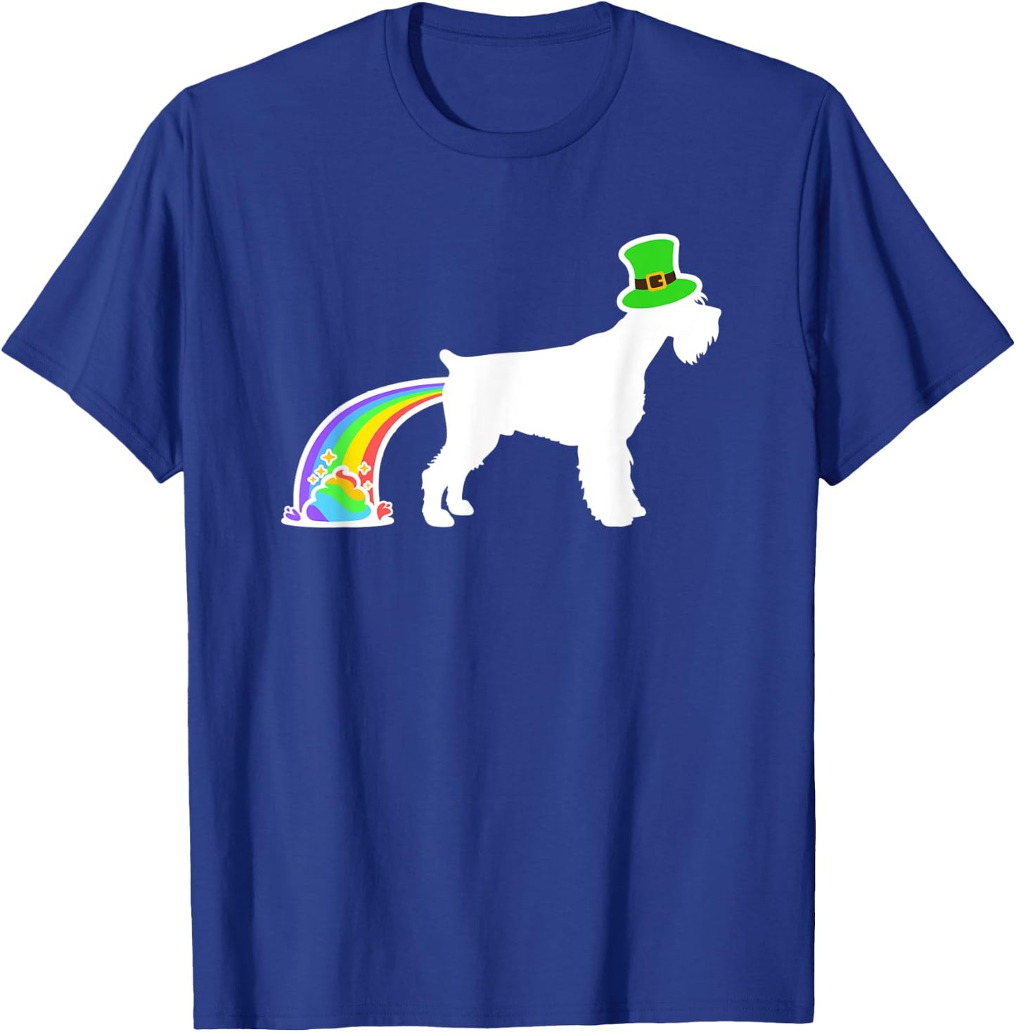 St. Patrick's Day Rainbow Dog - Giant Schnauzer T-Shirt - T-Shirt | Royal